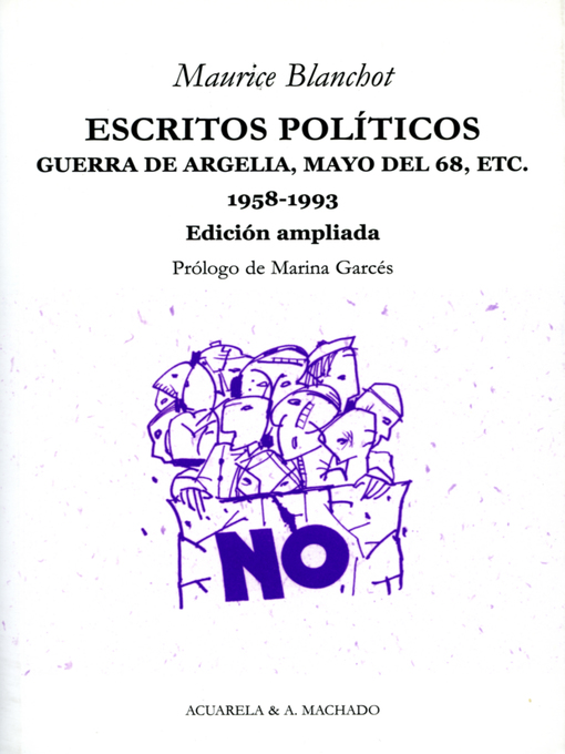 Title details for Escritos políticos by Maurice Blanchot - Wait list